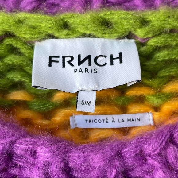 FRNCH knitted color striped chunky sweater Size Medium - Picture 5 of 8